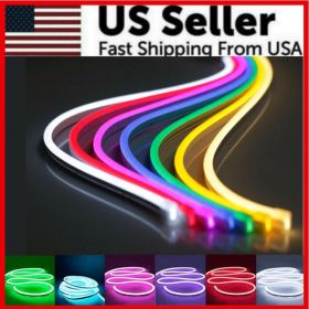 1M 2M 12V Flexible Sign Neon Lights Silicone Tube LED Strip Waterproof USA (Option: Purple-1M)