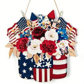 Wooden plaque pendants, holiday plaques, wall signs, signage decorations, hanging paintings, Independence Day in the United States (Color: 5, size: 30cm)
