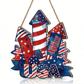 Wooden plaque pendants, holiday plaques, wall signs, signage decorations, hanging paintings, Independence Day in the United States (Color: 13, size: 30cm)